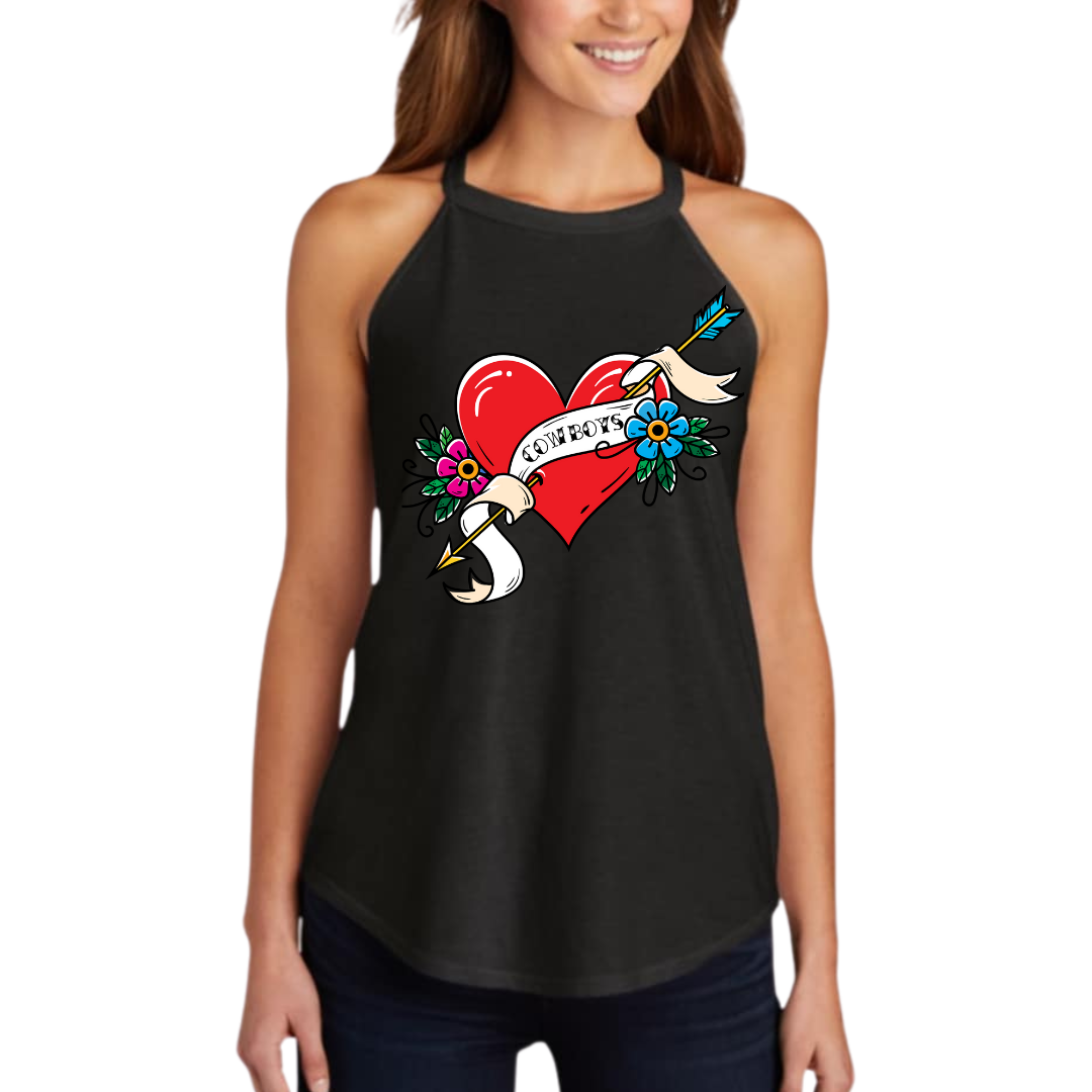 Tattoo Style Cowboy Rocker Tank