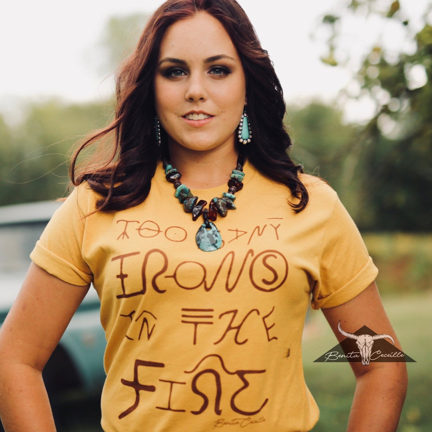Too Many Irons T-Shirt Mustard, Benita Ceceille