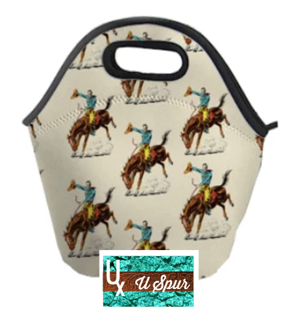 Vintage bronc neoprene lunch box